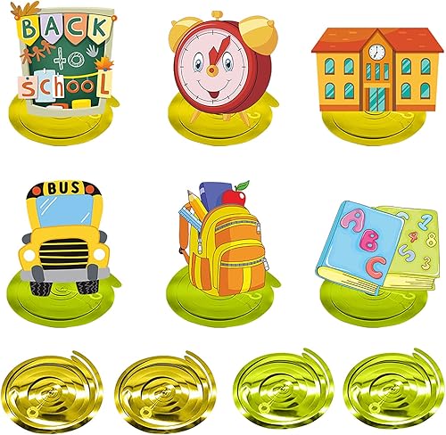 Decoraciones colgantes de dibujos animados para la temporada de regreso a la escuela, serpentinas con purpurina para fiesta de regreso a la escuela,