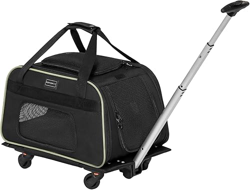 PETSFIT Transportador de mascotas con ruedas diseñado para perros pequeñosmúltiples gatitosperros medianos con cuerda de seguridad ajustable