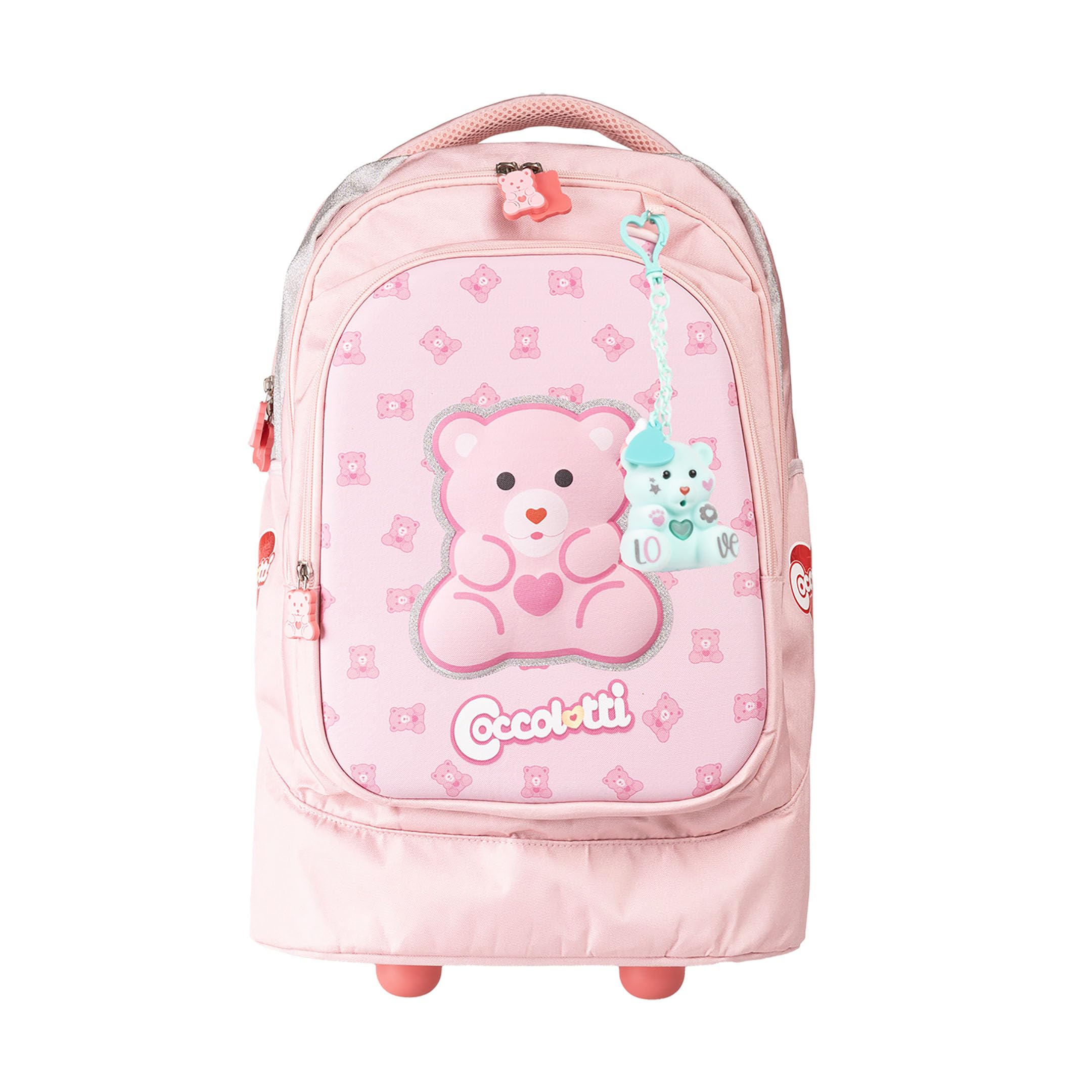 Colourbook Zaino Trolley Scuola Elementare Bambina Coccolotti Rosa 33 Litri Con Gadget Love Tell 3 Scomparti Schienale Ergonomico Ruote Silenziose Rinforzato