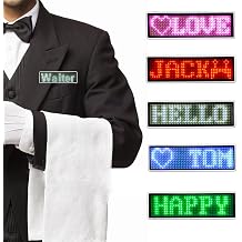 Scrolling Name Tag LED Moving Message Sign Business Card badgesProgramming Display Name Badges White