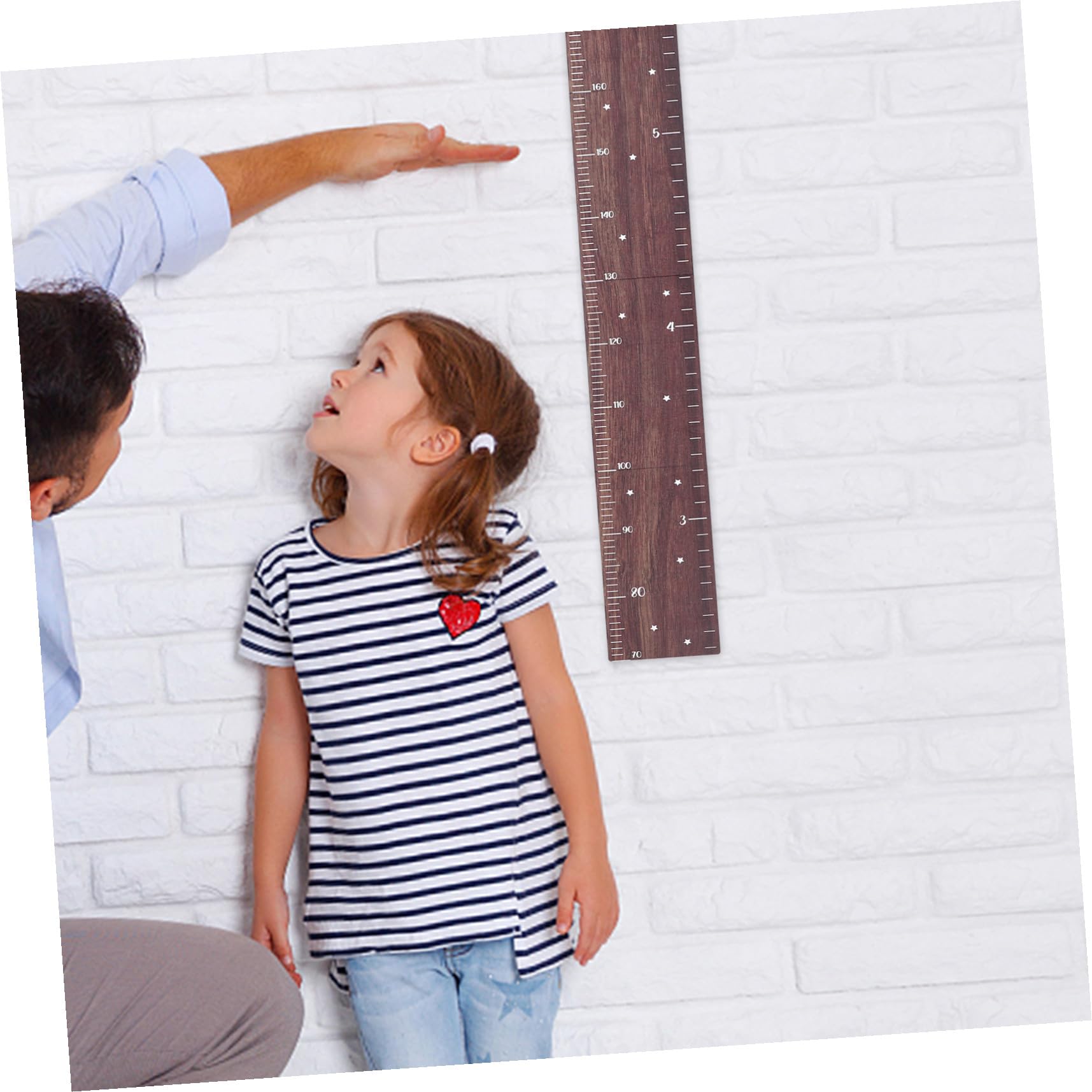 TOYANDONA Tabla de Medición de Altura Infantil de Madera Medición de Altura para Pared Decoración de Sala de Regla de Crecimiento y Pegatinas