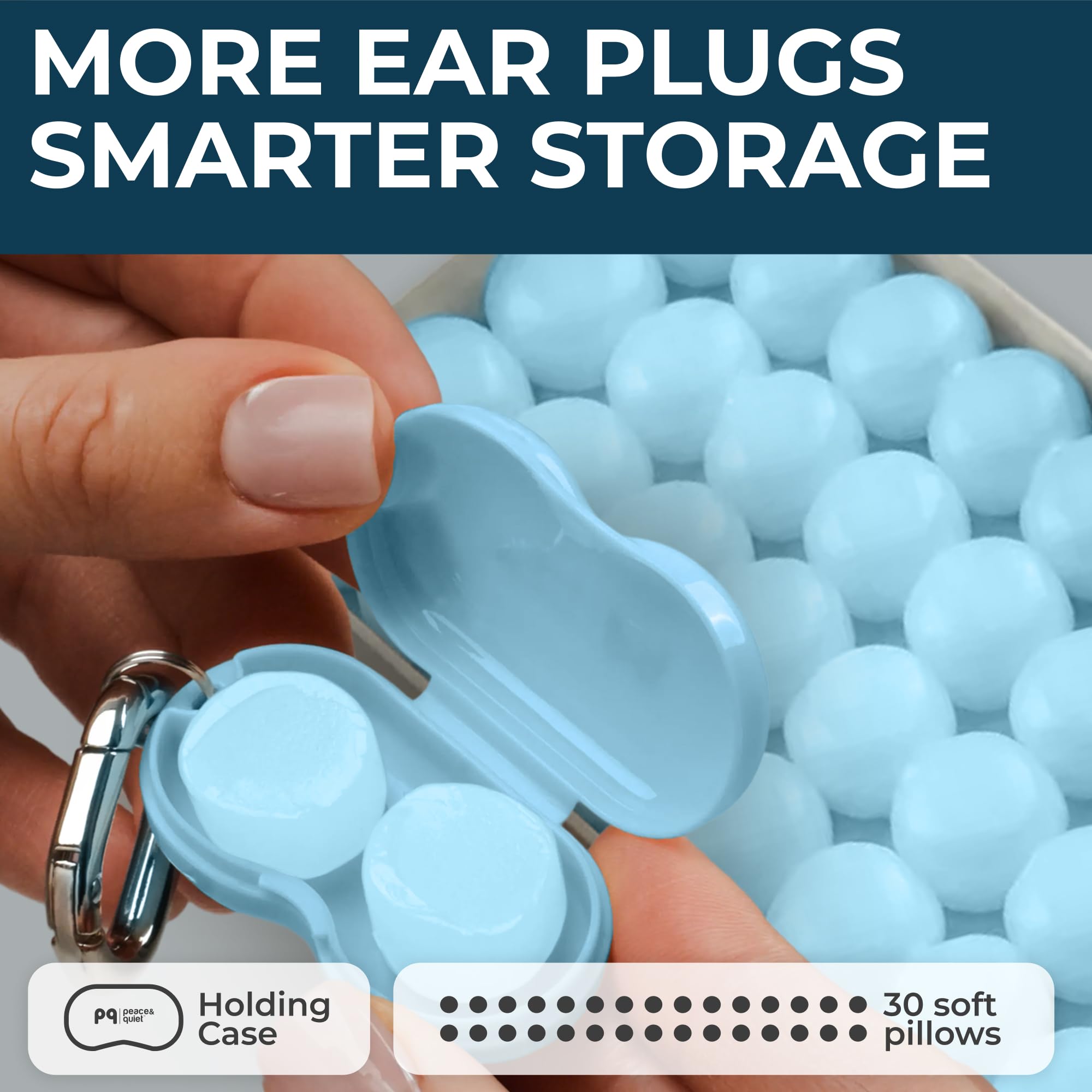 Peace&Quiet PQ Wax Earplugs for Sleep, Silicone Ear Plugs, Blue, 30 Ct — Amazon image 7