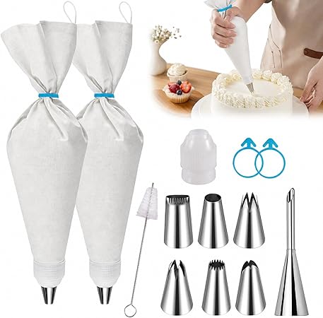 Reusable Piping Bags and Tips Set – 16" Pastry Bags
