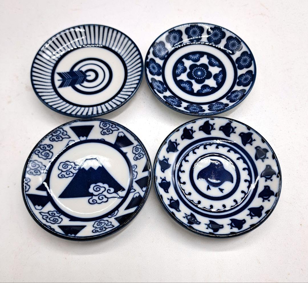 美濃焼小皿4枚　金継ぎ出来ます ymhas-3003a_1.jpg