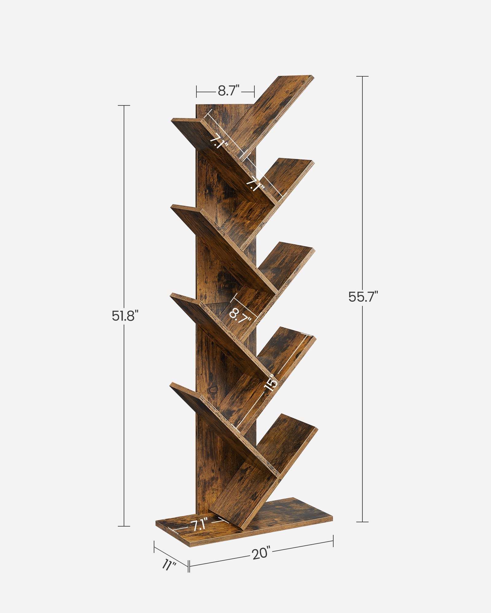 vasagle-tree-bookshelf-8-tier-space-saving-corner-bookcase-holds
