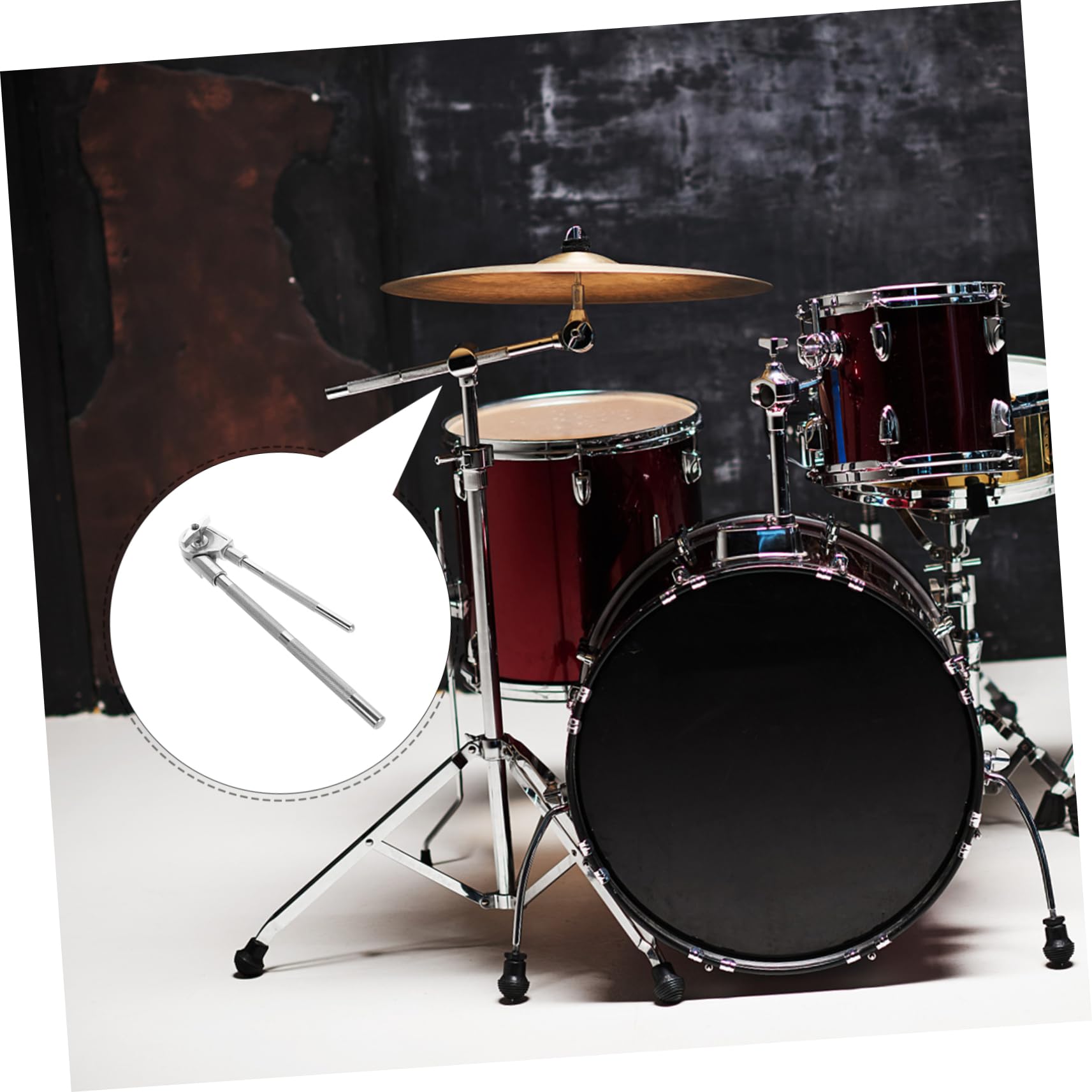 Robuste mit Zuverlässiger Halterung Kuhglockenklemme aus Metall für Schlagzeug Trommelhalterung Vielseitig Einsetzbar Silberfarbene bei Musikaufführungen