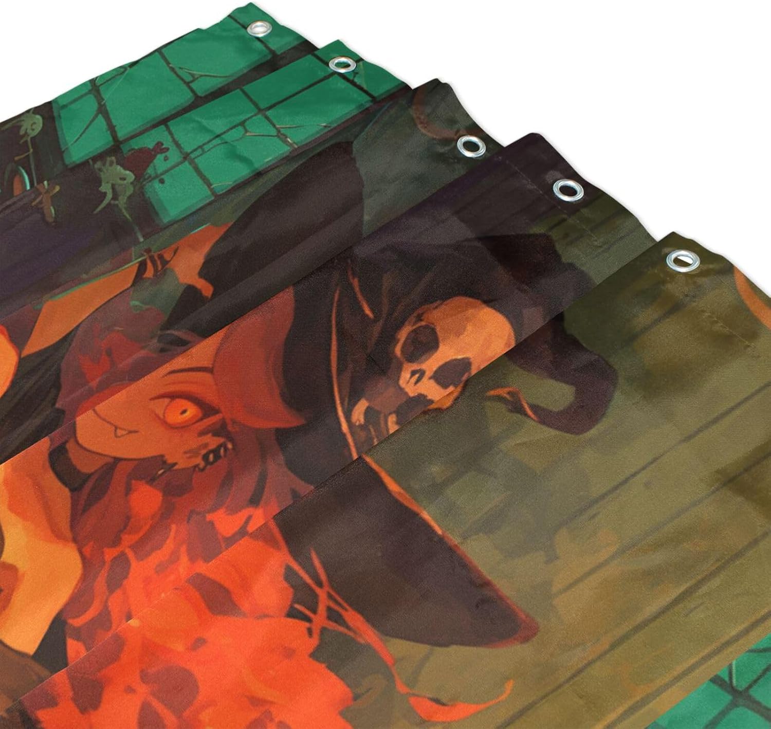 72x72 Inch Waterproof Cloth Shower Curtain Sets with Curtain Cloth Washable Tub Shower Liner for Long Bathroom Halloween Witch Bathtub