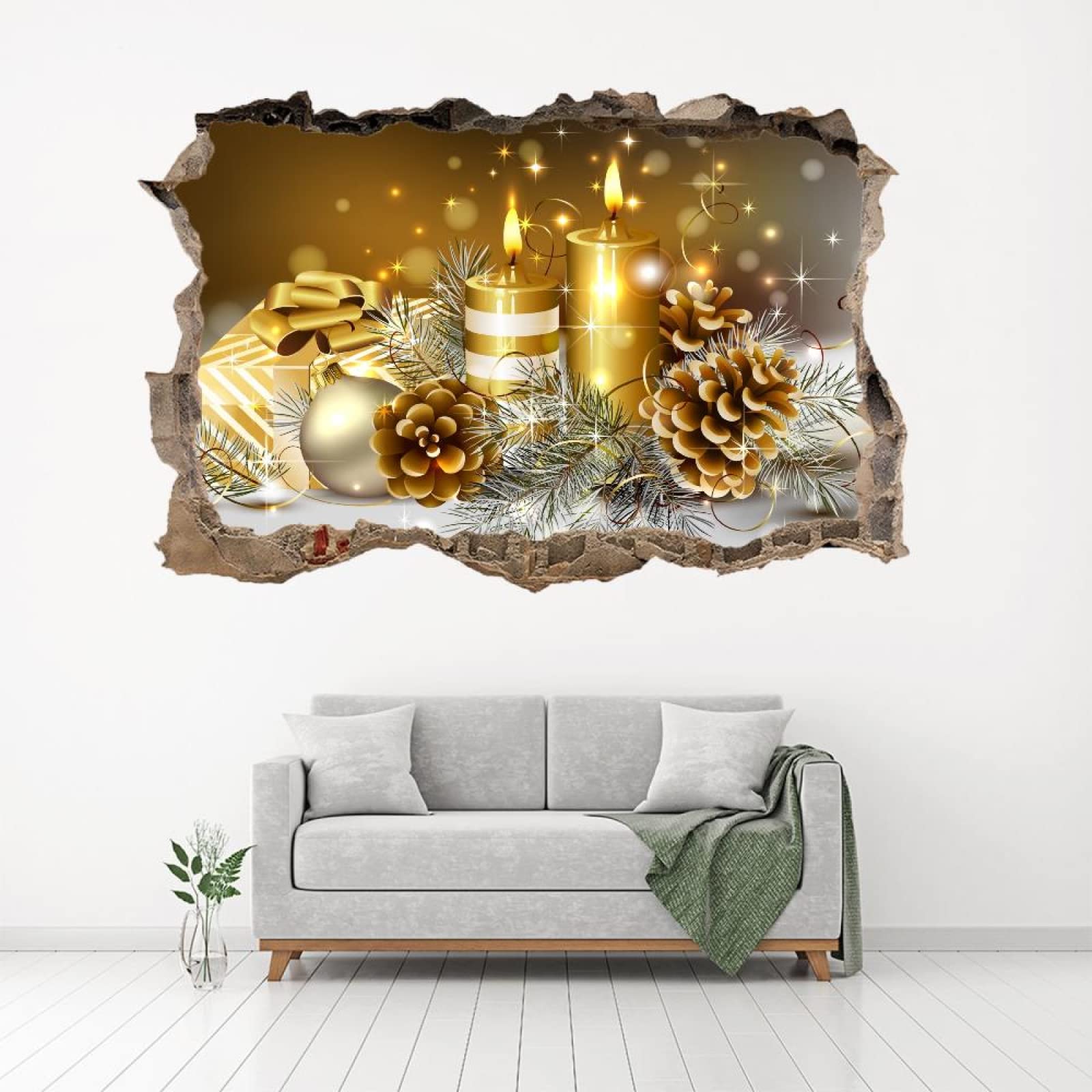 Décoration Murale Autocollants Brisés 3D Cadeaux Tatouage Mural D'Art Amovible Fleurs Stickers Muraux Pour La Maison Pépinière Filles Enfants Salon Chambre Décoration 80x120cm