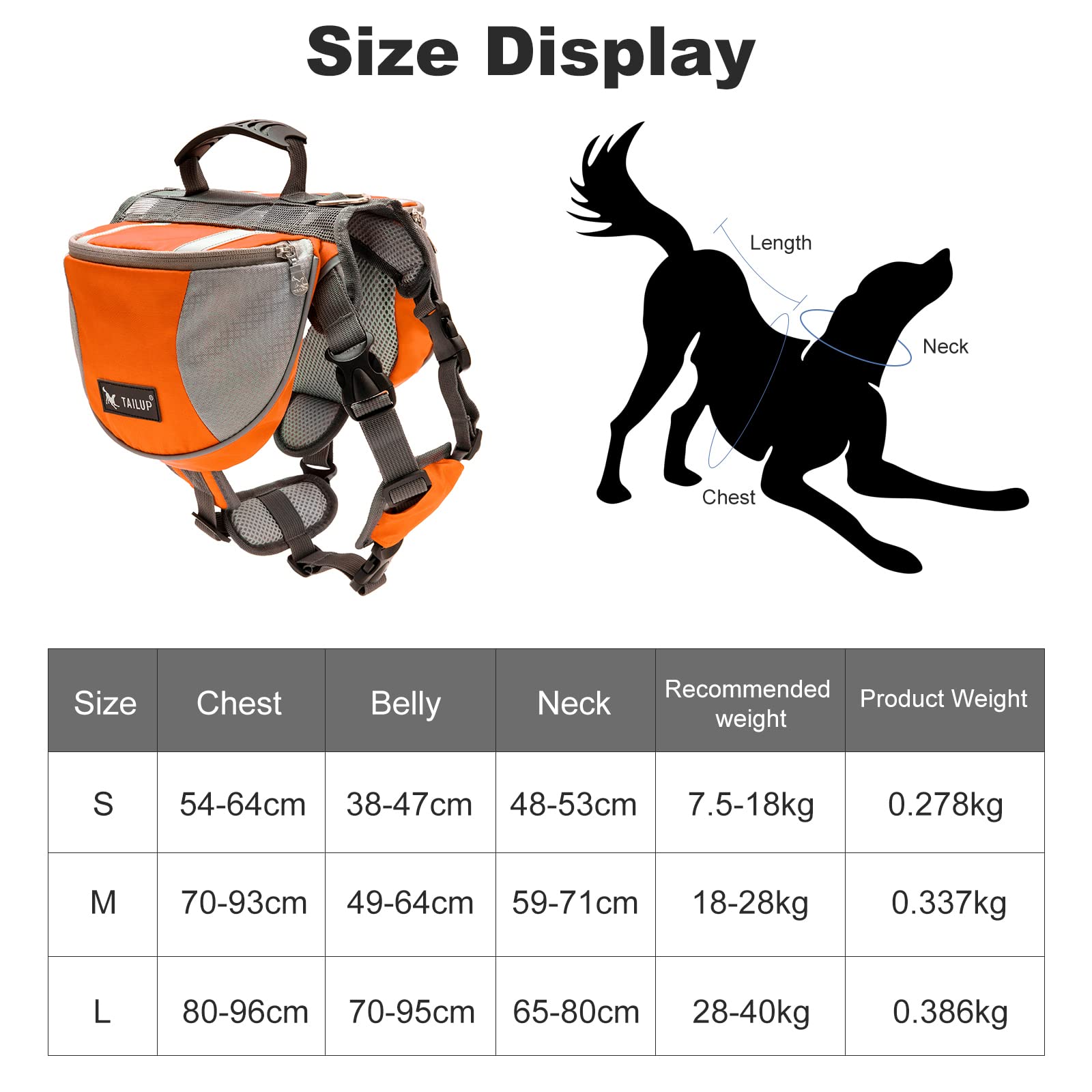 Zaino-sella Per Cani Impermeabile - Regolabile, Con Tasche E Strisce Riflettenti, Taglia M (rosso)
