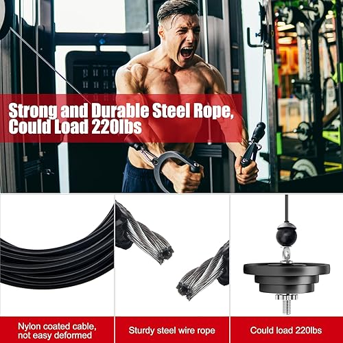 Miniatura 3 de Cable de polea de fitness de 196 pulgadas, repuesto ajustable para sistema de poleas, accesorios de máquina de cuerda de fitness de alta resistencia