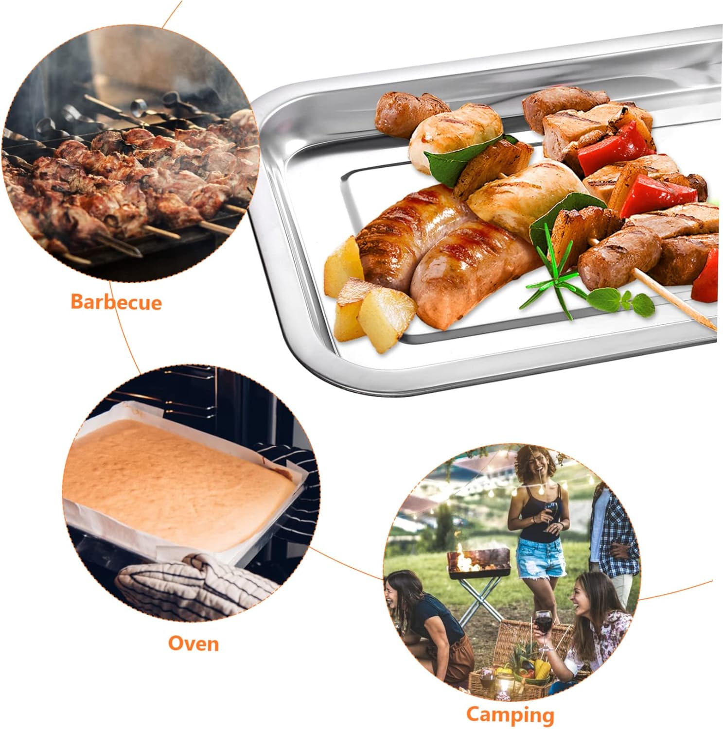 10pcs Cookie Sheet for Baking Nonstick Stainless Steel Baking Pan Oven Sheets Trays Plates Cookie