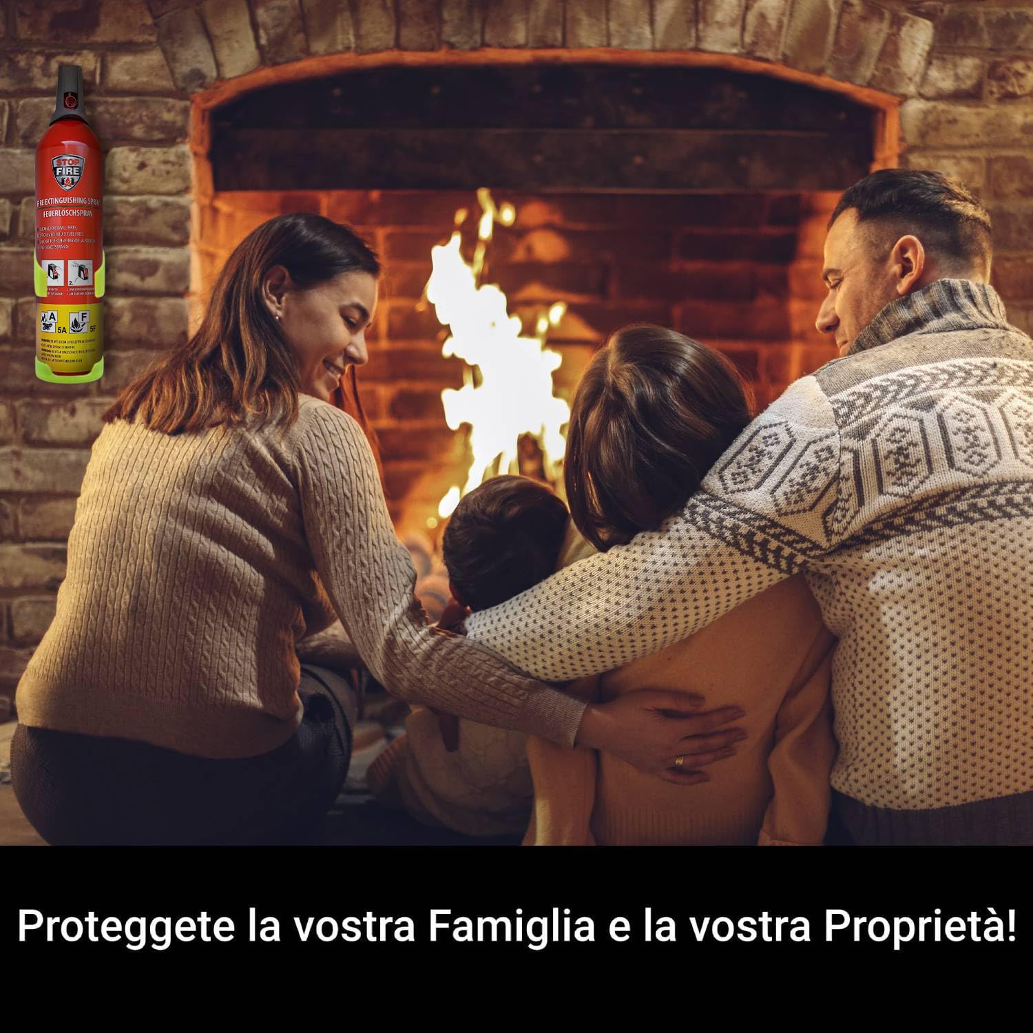 Piccolo estintore per auto, mini estintore per barca, estintore per camper, estintore elettrico, Aerosol 5 in 1 per tutti gli incendi, estintore commerciale, estintore ad acqua da 750ml