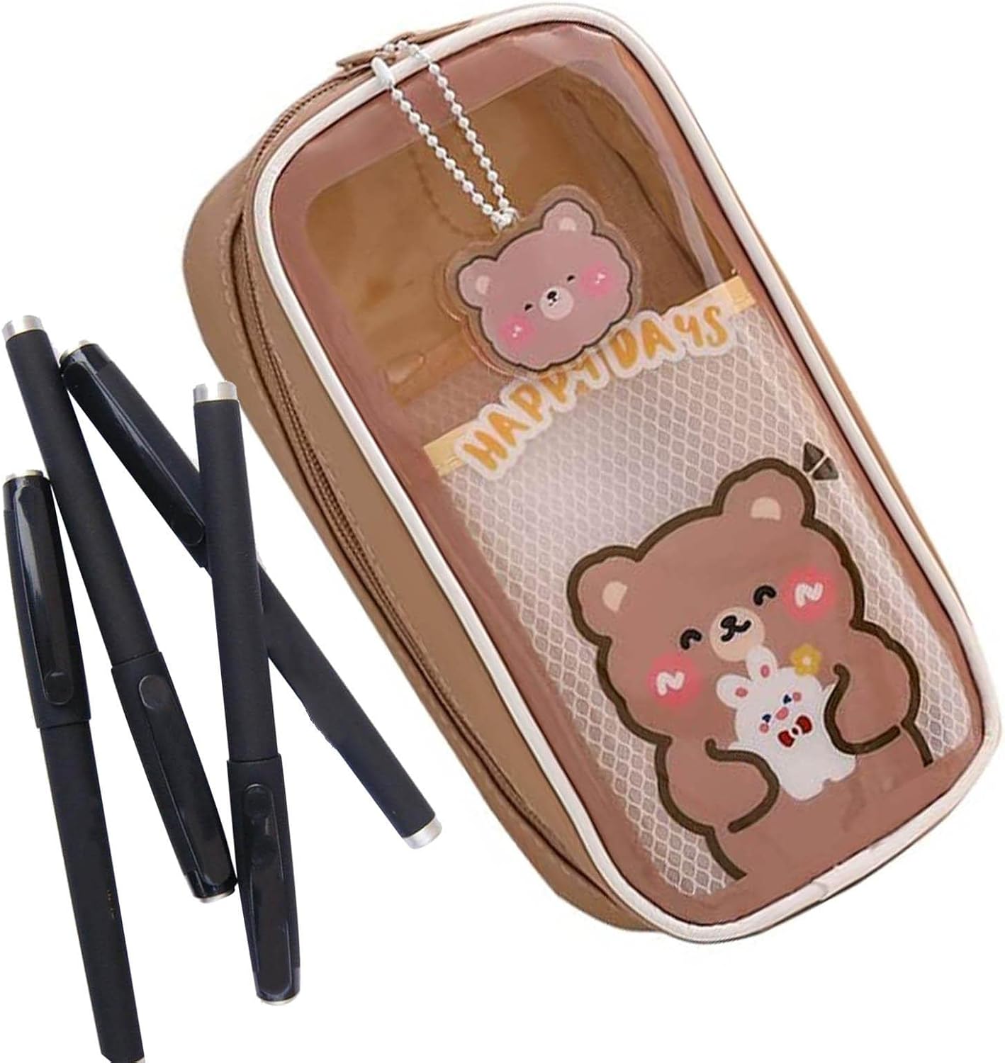 Trousse à Crayons Transparente Kawaii Pour Filles, Étui à Crayons