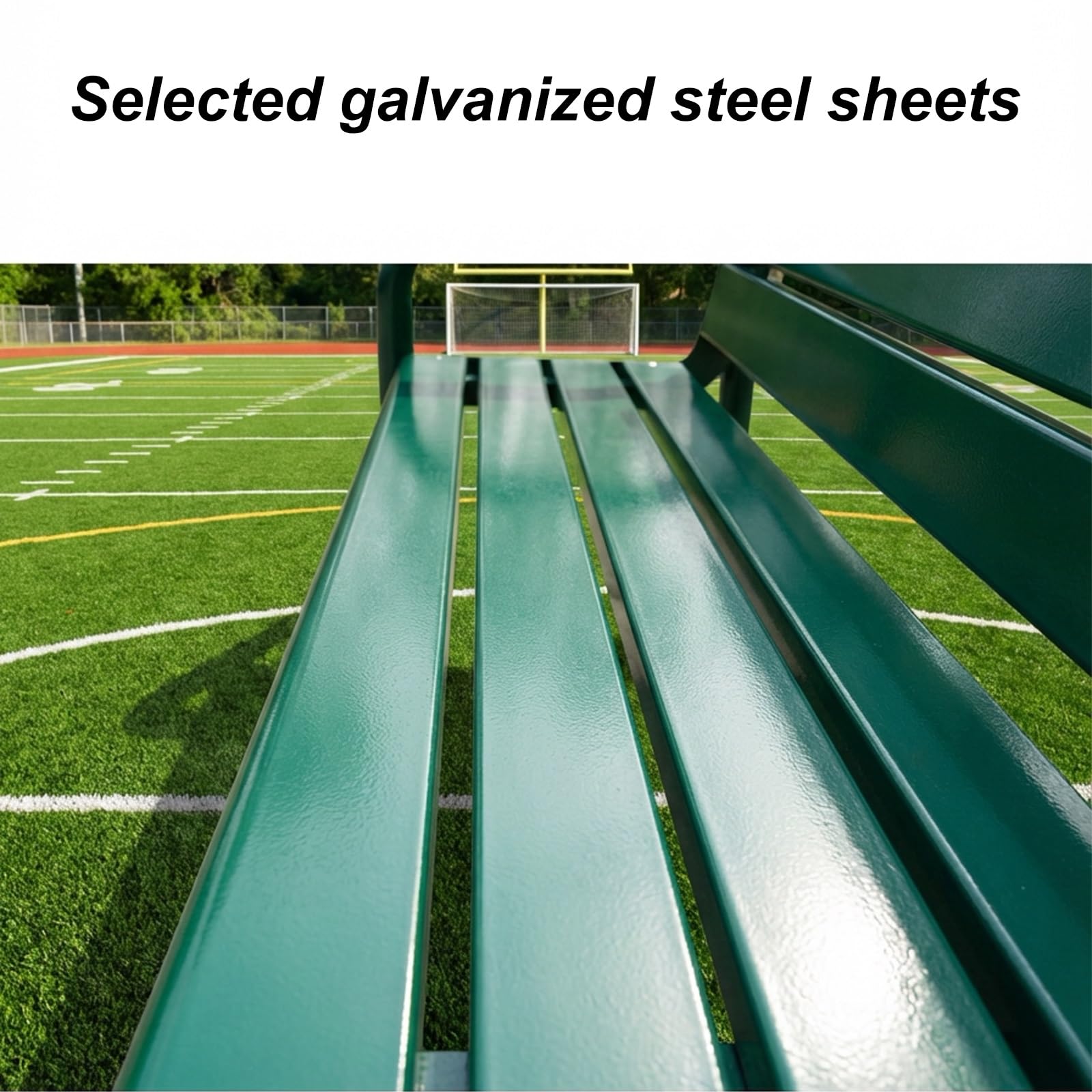 Panchina da Campo da Tennis, Panchina a Bordo Campo, con Schienale e Braccioli, Design Cavo, Facile Installazione, Adatta a Parchi, Campi Sportivi, Verande(White,120cm/47.2in)