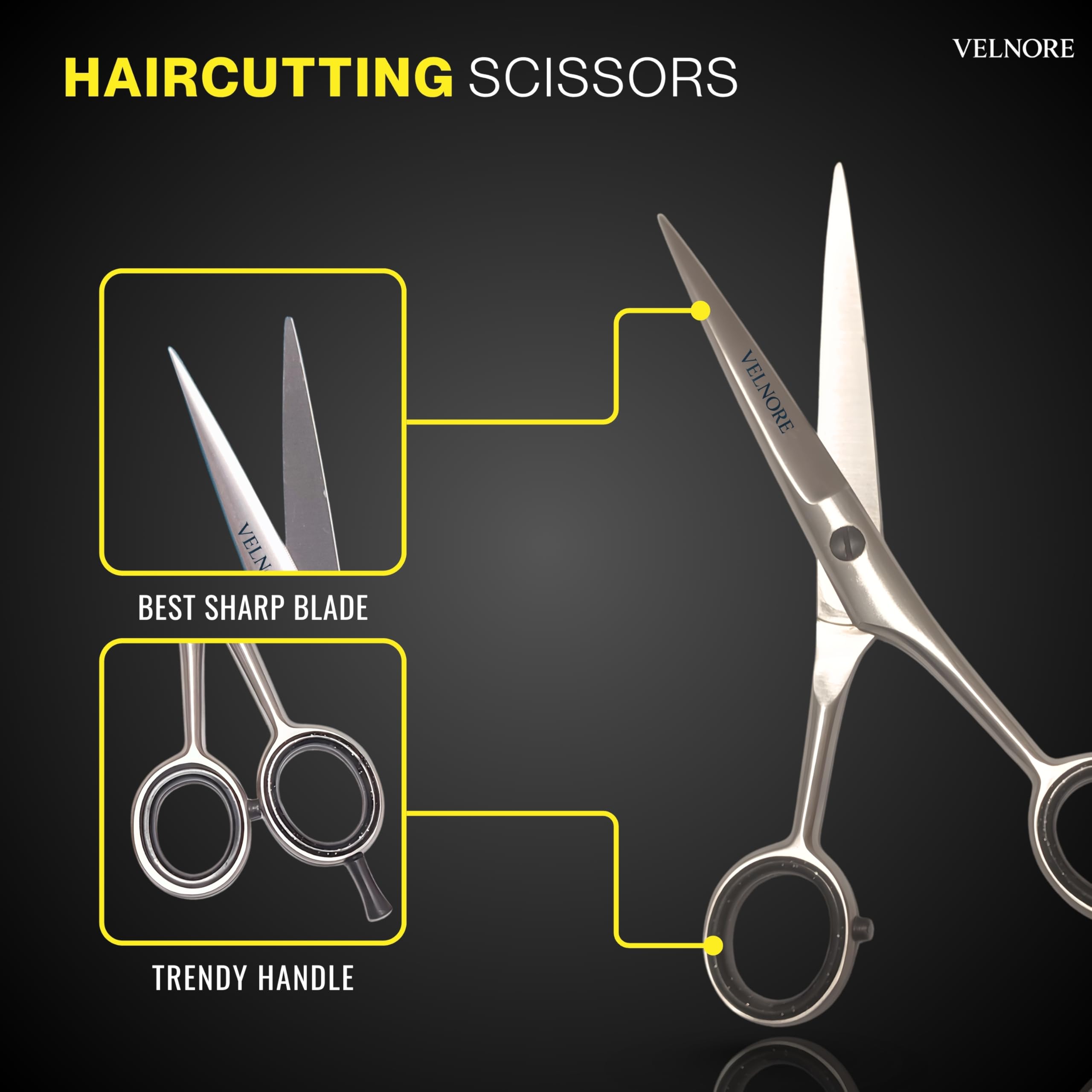 Forbici Parrucchiere Professionali Forbice per Capelli 6,5" Pollici per Taglio di Capelli Acciaio Inossidabile Adatta per Barbiere, Uomini, Donna e Bambini (Argento)