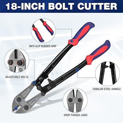 Miniatura 9 de WORKPRO W017007A Cortador de pernos, mango bimaterial con agarre de goma suave, 30 pulgadas, hoja de acero al molibdeno cromado