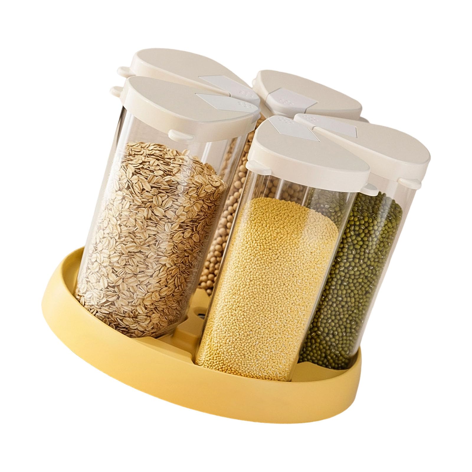 Rotating Grains Storage Container with Sealed Seal Food Grade Kitchen Pantries Organizers for Rice and Dry Goods Sealed Kitchen Organizers Rotating Grains Dispenser for Efficient Cooking Food