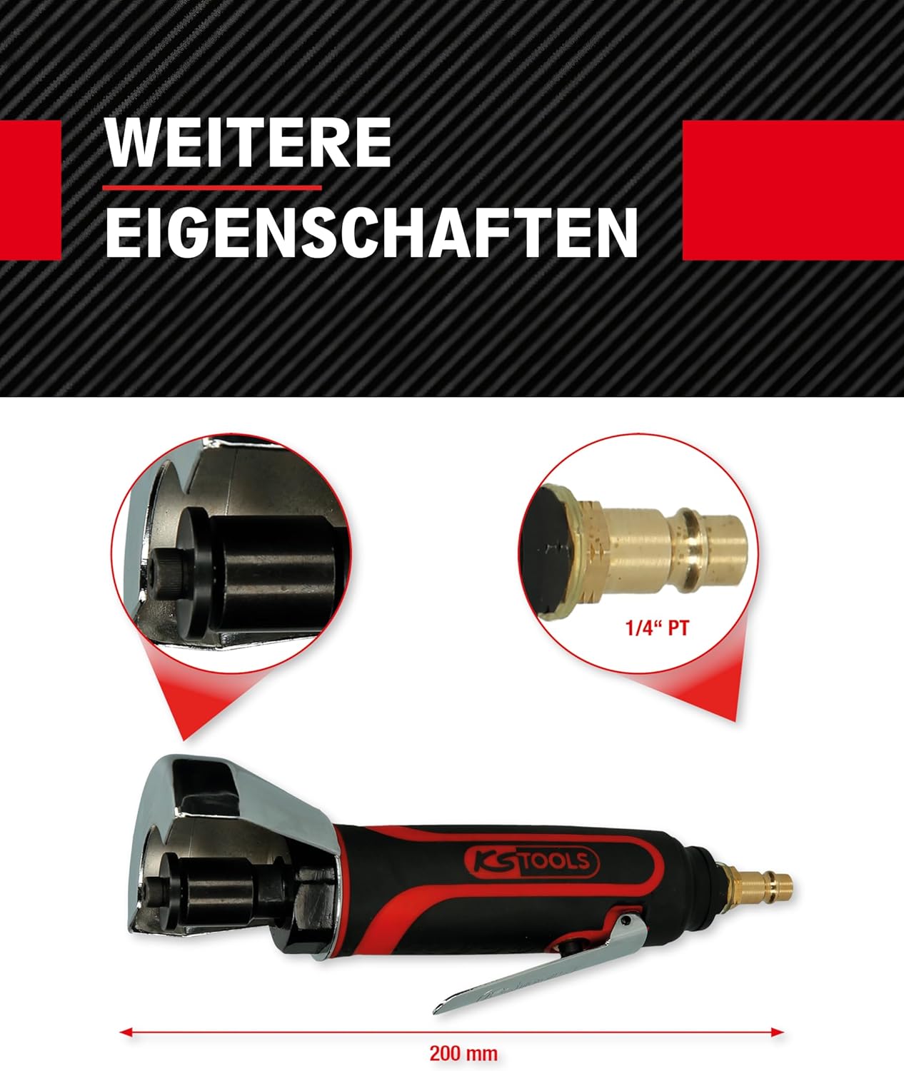 KS Tools 515.5440 Compressed Air Cutting Grinder 23,000 rpm