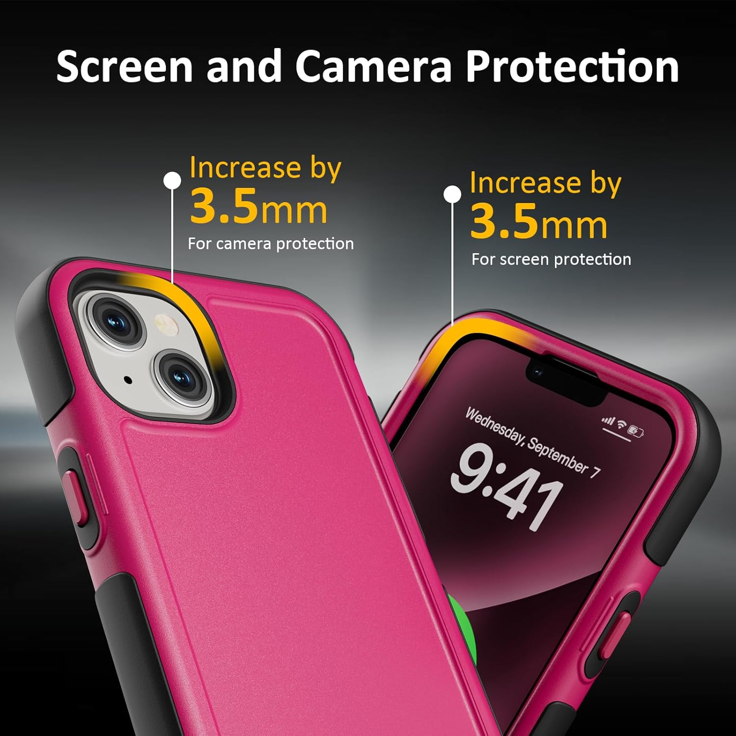 for iPhone 14 Plus Case, Compatible with MagSafe, Heavy Duty Shockproof Protective Phone Case, Anti-Drop Protection, Dual Layer Magnetic Phone Cover for iPhone 14 Plus, 6.7", Hot Pink - Image 6