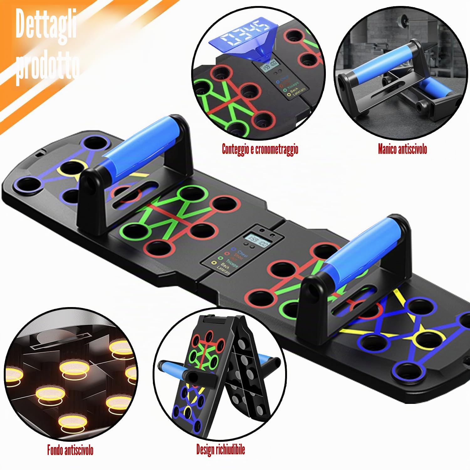 Push up Board Flessioni Attrezzi, Allenamento Palestra in Casa Home Gym, Attrezzi Palestra Casa Maniglie Push up con Funzione di Conteggio