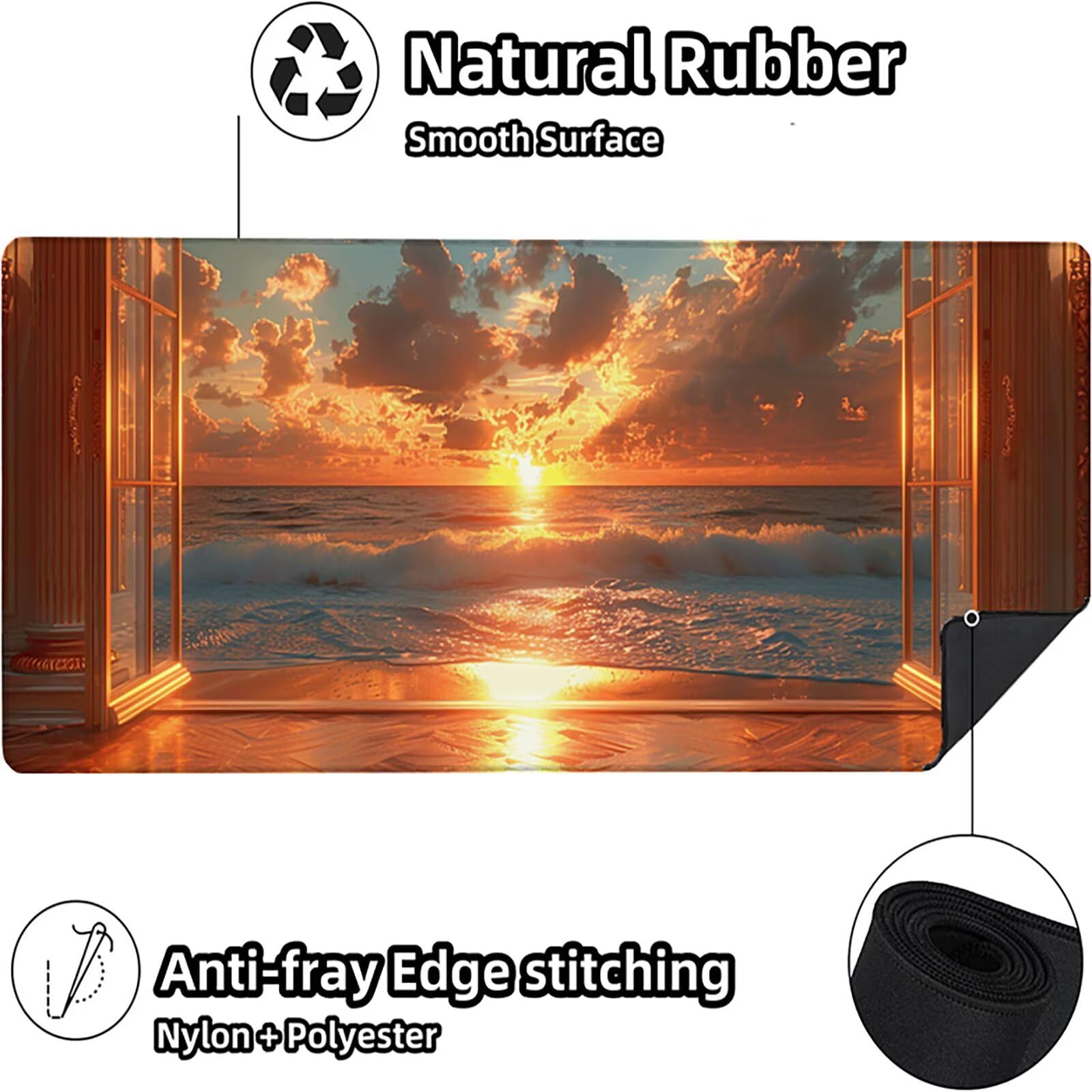 Amanecer Alfombrilla Ratón Gaming XXL 1500 x 800 mm, Alfombrilla Gaming Amarillo Mousepad con Base de Goma Antideslizante, Impermeable Desk Mat para Teclado y Raton, Accesorios Gaming, Regalos I-2