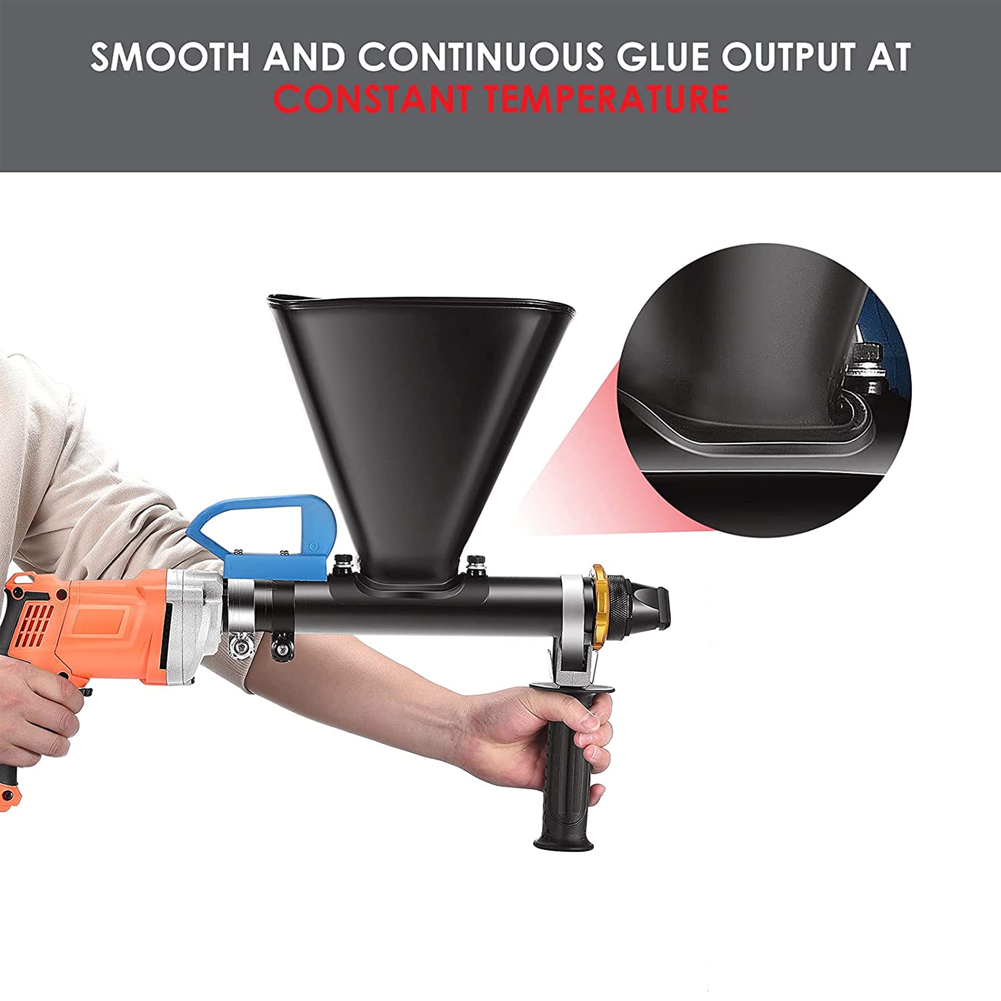 Elektryczny pistolet do zaprawy do zaprawy, przenośny Pointing Grouting Caulking Sprayer, narzędzie ze stali nierdzewnej 950W, 4,7L pistolet aplikator z 2 dyszami, czarny