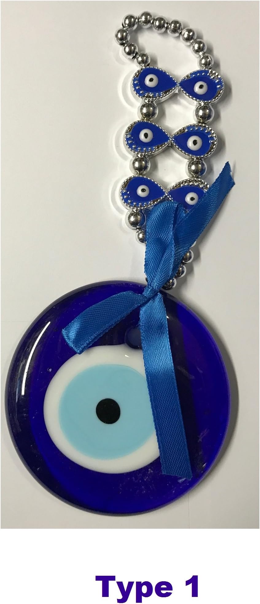 GHR 85mm Nazar Evil Eye Protection Turkish Good Luck Home/Shop/Car Hanging Glass - Type 1