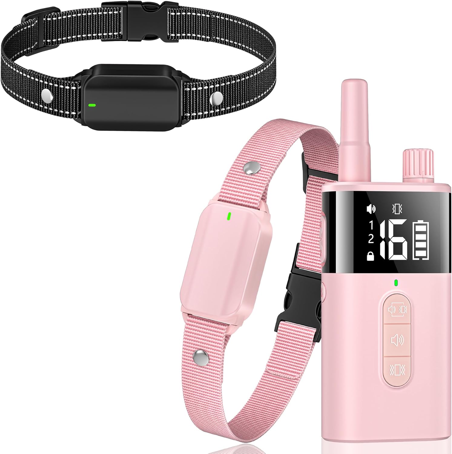 No Shock Dog Training Collar with Remote, Dog Vibration Collar with Controller Beep and Vibrate Only, Safe Lock Waterproof Rechargeable Vibrating Collars for Dogs(10-120 lbs)-No Prongs