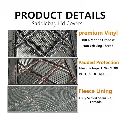 Miniatura 2 de Tapa dura para alforja para modelos Harley Davidson Touring Road Glide FLTRX Electra Glide FLHT Road King FLHR Street Glide FLHX y Tri Glide (rojo)