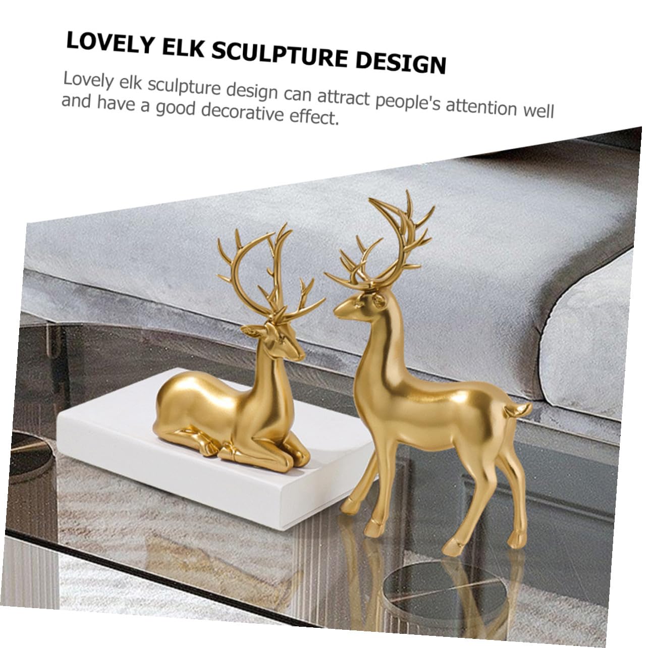 TOYANDONA 2stücke Elch Weihnachtsschmuck aus Kunstharz Dekorative Elchfigur für Tischdeko Weihnachtsdekoration für Heimpartys
