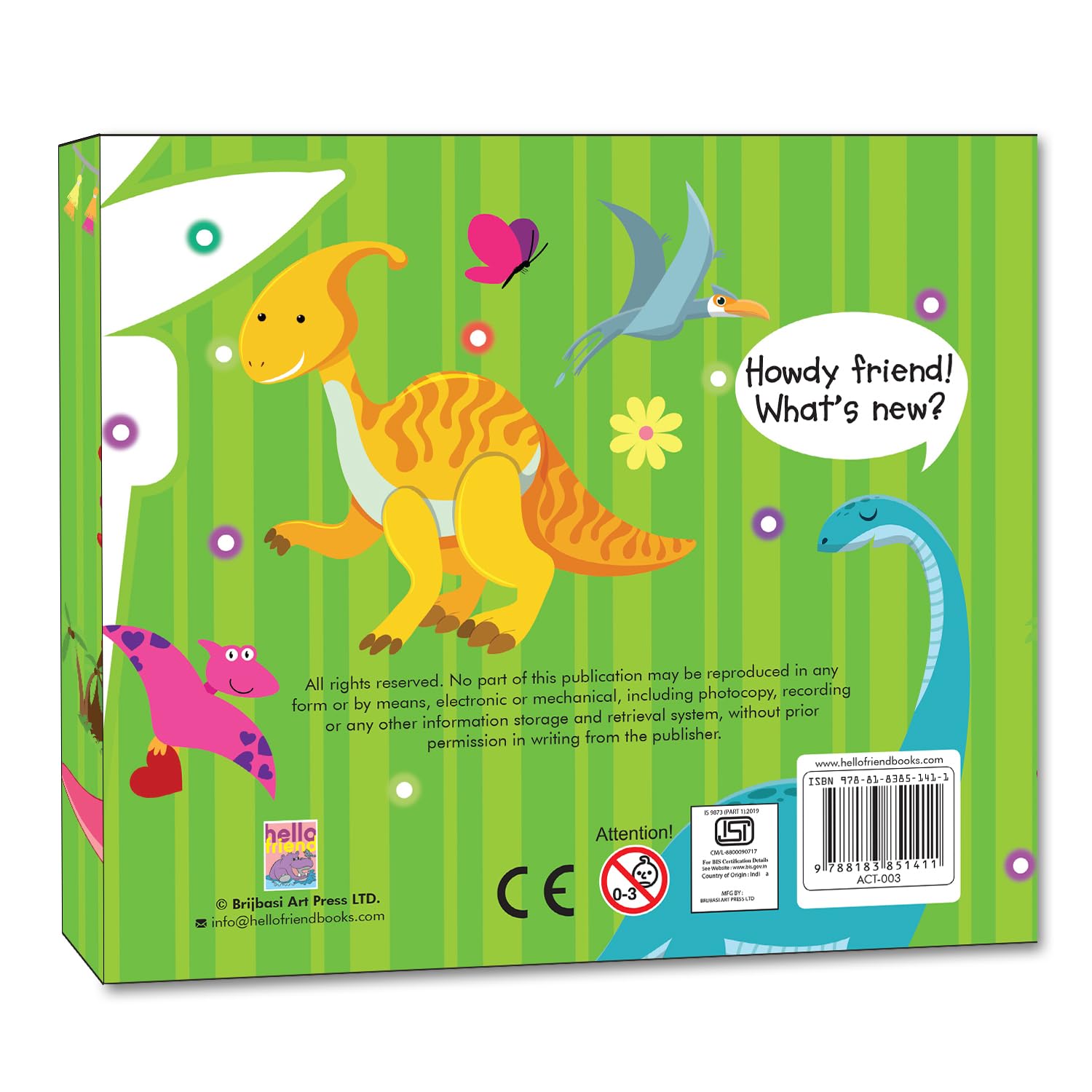 Hello Friend Foldable Dinosaur Activity Book And Colouring Kit - 30 Colouring Sheets, 2 Activity Colouring Pad, 6 Pencil Colours Set With A Magnet Closure, 5+ yrs 3