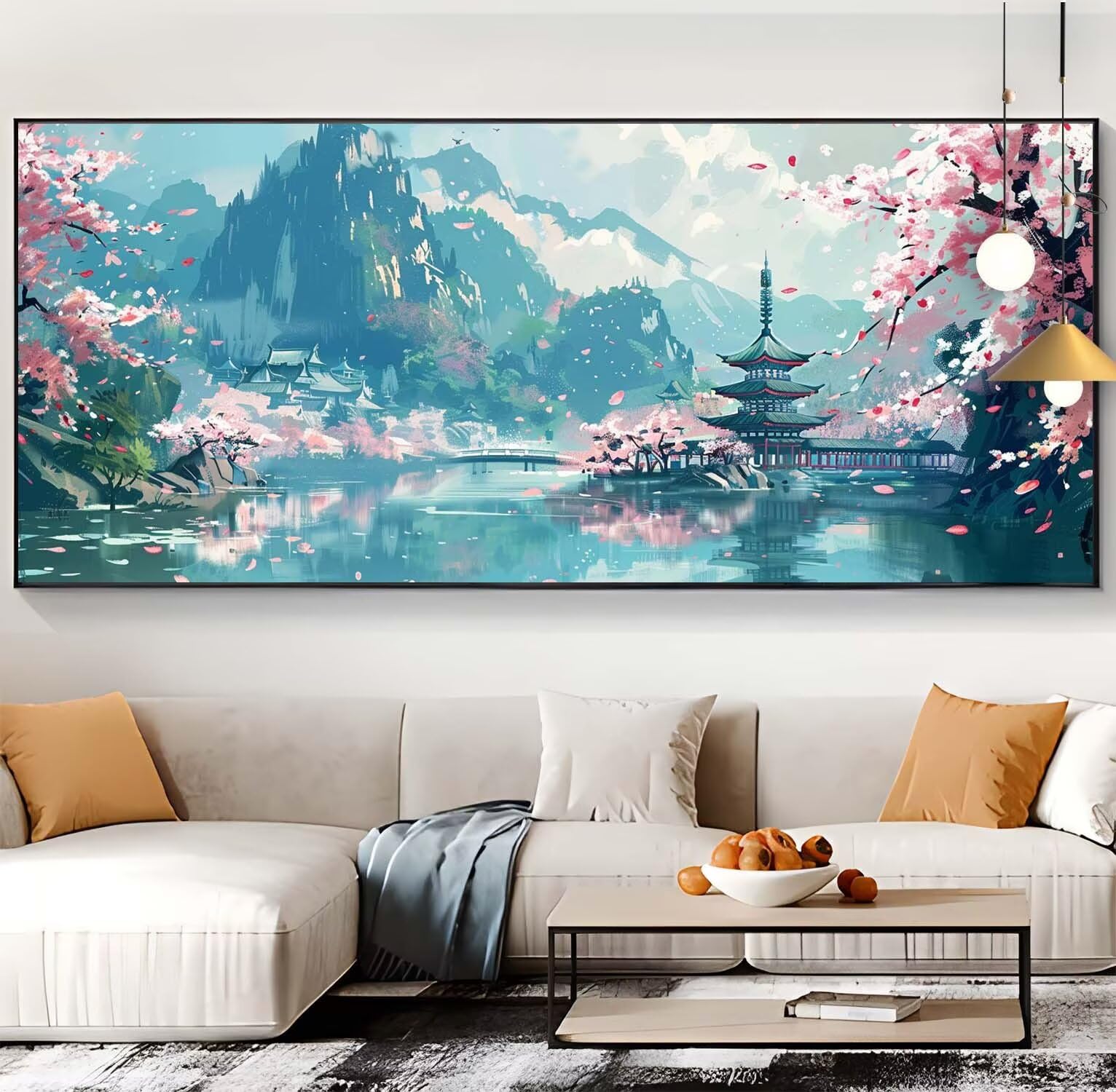 Diamond Painting paysage Diamond Painting Enfant rose Painting Diamant,Broderie Diamant Complet Kit,Loisirs Créatifs Adultes Artisanat Point de Croix Painting Décor Maison Cadeau Femme 60x130cm G72