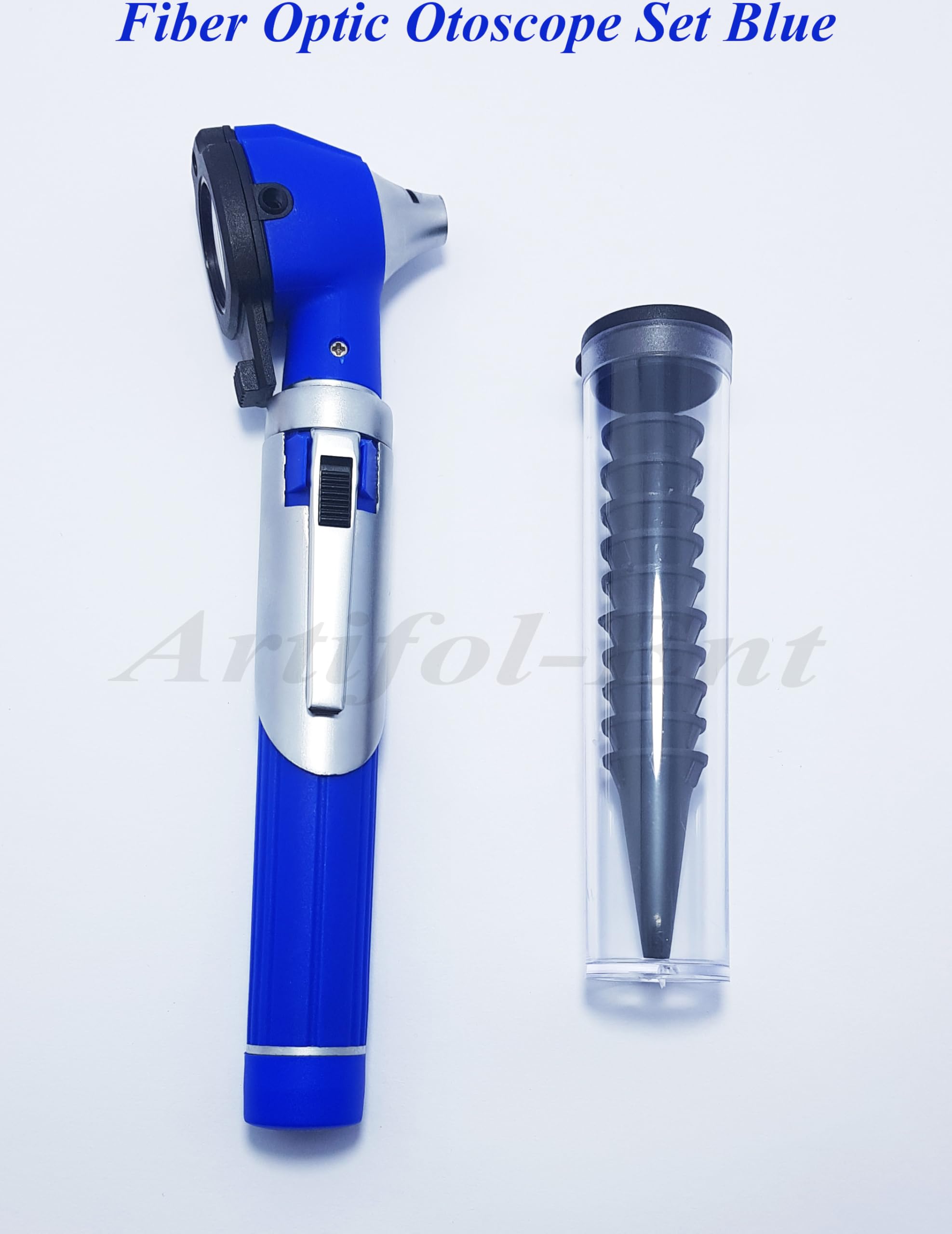 Fiber Optic Otoscope Examination Set Mini Pocket Size Blue Color #OS1002