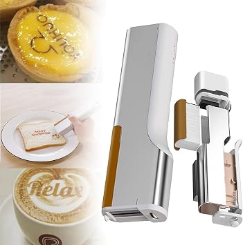 Mini Handheld Edible Inkjet Printer, Food Grade Portable Printing Pen, Coffee Printer/Latte Art Printer Food Machine for Bread Coffee Gourmet Cooking,BlackInkCartridge