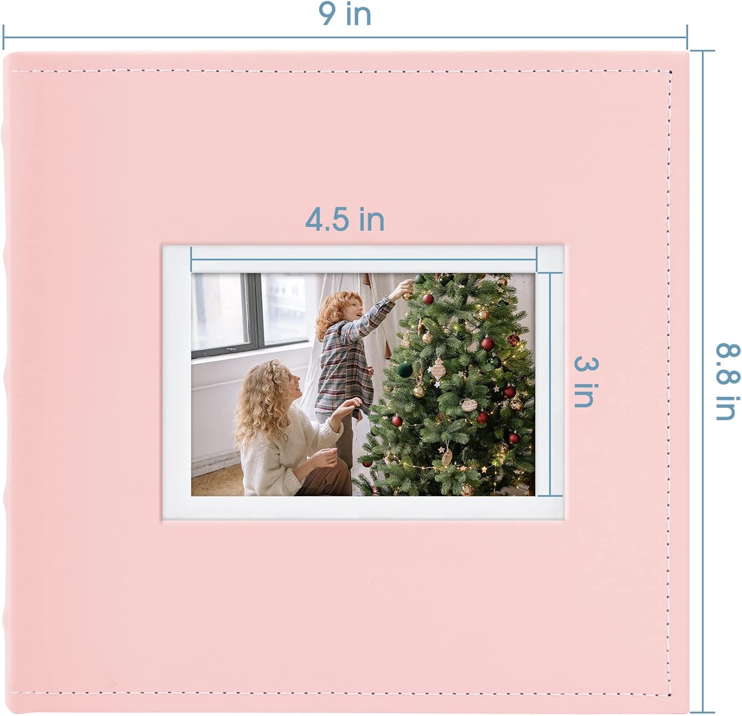 Golden State Art, 12 Packs Photo Album with Memo Writing Space Each hold 200 4x6 Horizontal Pictures, Faux Leather Cover (Coral Pink)