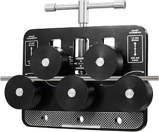 Tubing Straightener Tool for 3/16"–1" Tubing, Adjustable Brake Line Straightener with POM Rollers for Copper, Aluminum, Steel, PEX and Plastic Pipe, Bench Vise Mount
