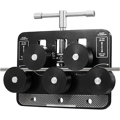 Tubing Straightener Tool for 3/16"–1" Pipe, Adjustable Brake Line Straightener for Copper Aluminum Steel Tubing, Pipe & Fuel Line Straightening Tool for Bent Tubes