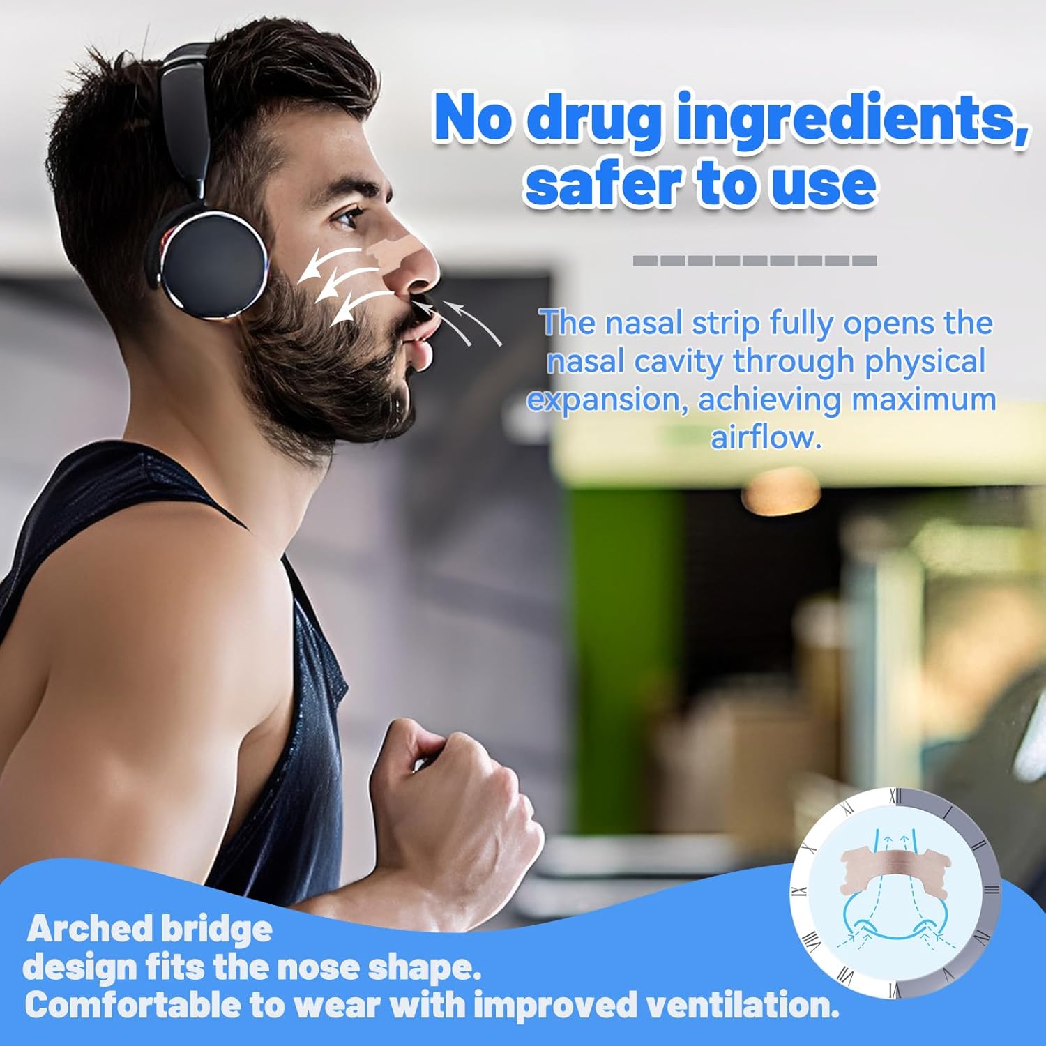 60PCS Nose Strips for Breathing,Extra Strength Nasal Strips for snoring,Suitable for Nasal Congestion & snoring (60) - Image 3