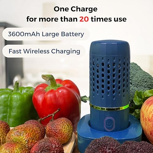 Miniatura 2 de TOPSENSES Lavadora de frutas y verduras, dispositivo limpiador de frutas de cocina en agua, lavadora de frutas inalámbrica con tecnología de