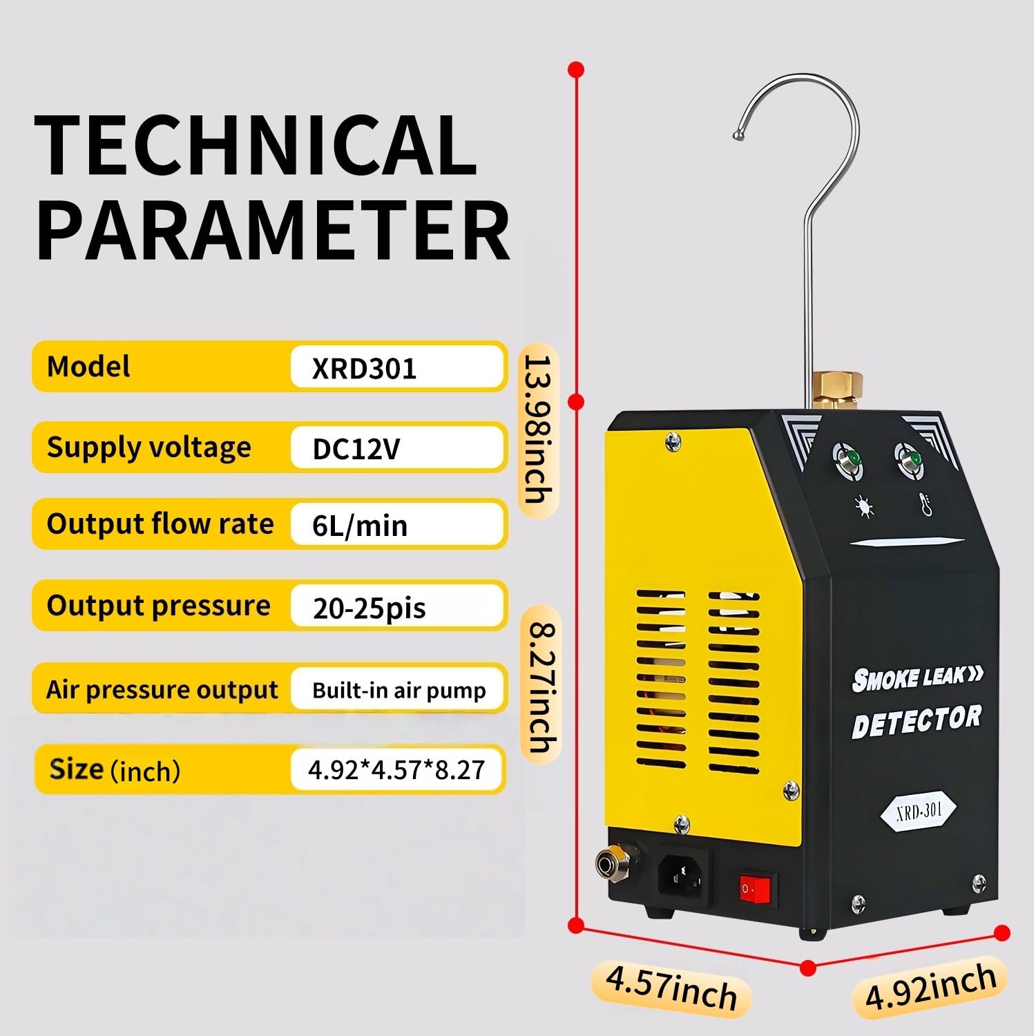 Machine à fumée automobile avec pompe à air intégrée, machine à fumée 12 V CC, détecteur de fuite de fumée pour voitures, motos, camions, bateaux, quads