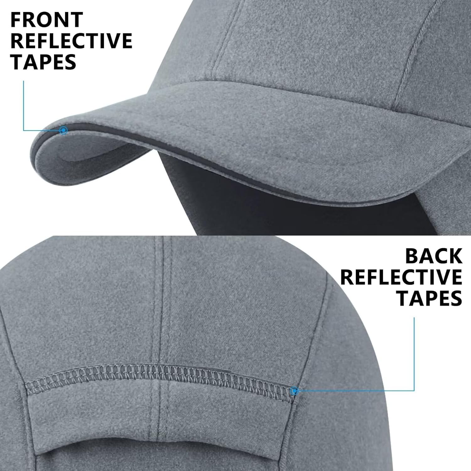 GADIEMKENSD Women's Winter Reflective Fleece Ponytail Hat with Drop Down Ear Warmer - Image 5