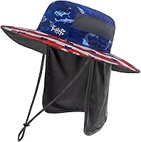 Vista 1 de BASSDASH Sombrero de pesca solar UPF 50+ resistente al agua con solapa desmontable para el cuello