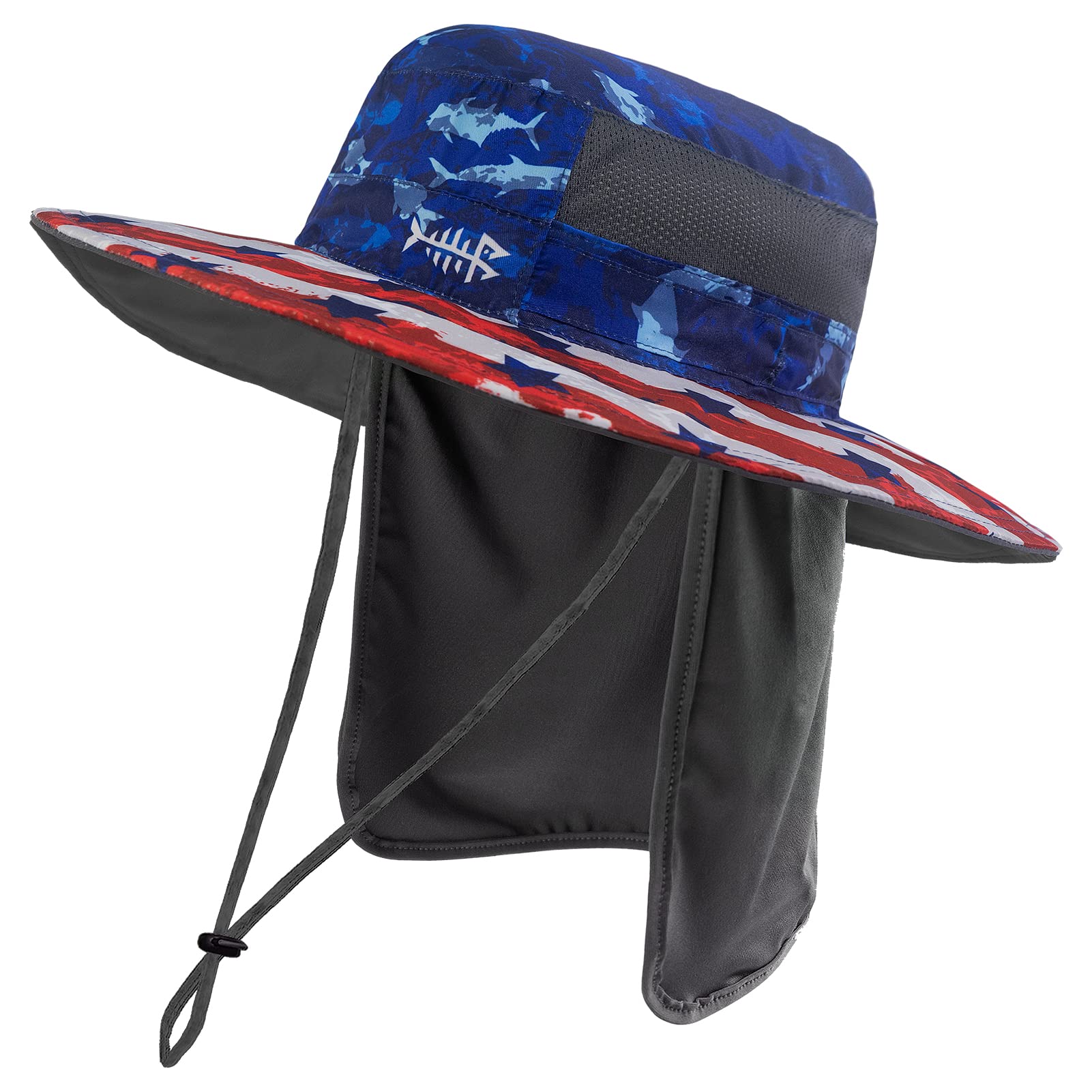 Bassdash UPF 50+ Sombrero de Pesca Solar Resistente al Agua con Solapa de Cuello Desmontable — view 35