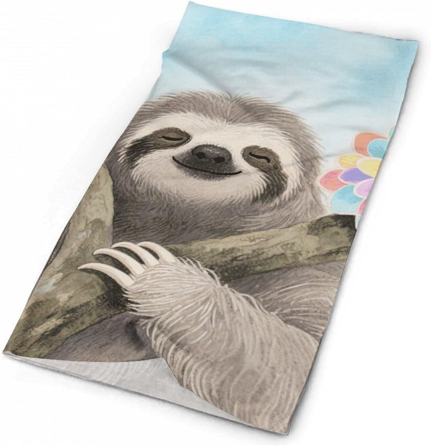 Sun UV Protection Neck Gaiter Upf 50+ Balaclava Ski Watercolor Sloth Face Mask Summer Face Cover Scarf Breathable Bandana for Fishing Hunting Kayaking Hiking Cycling Outdoor Activities