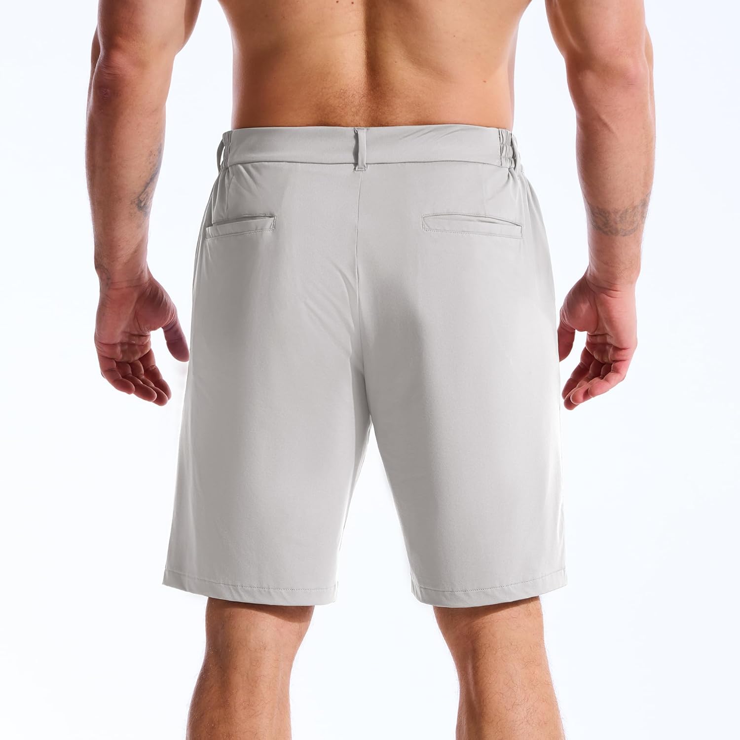 BROKIG Mens AdiArmor Casual Golf Shorts Lightweight 9 Inch Dress Shorts Work Shorts UPF Stretch Short with Pockets