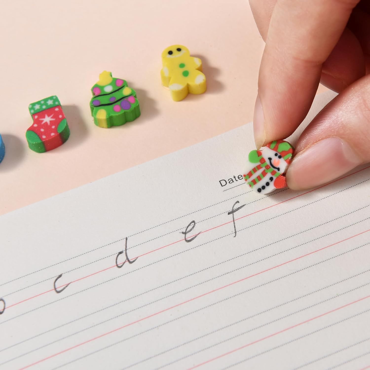 300PCS Mini Cute Pencil Erasers for Kids (Christmas, Small) - Image 4