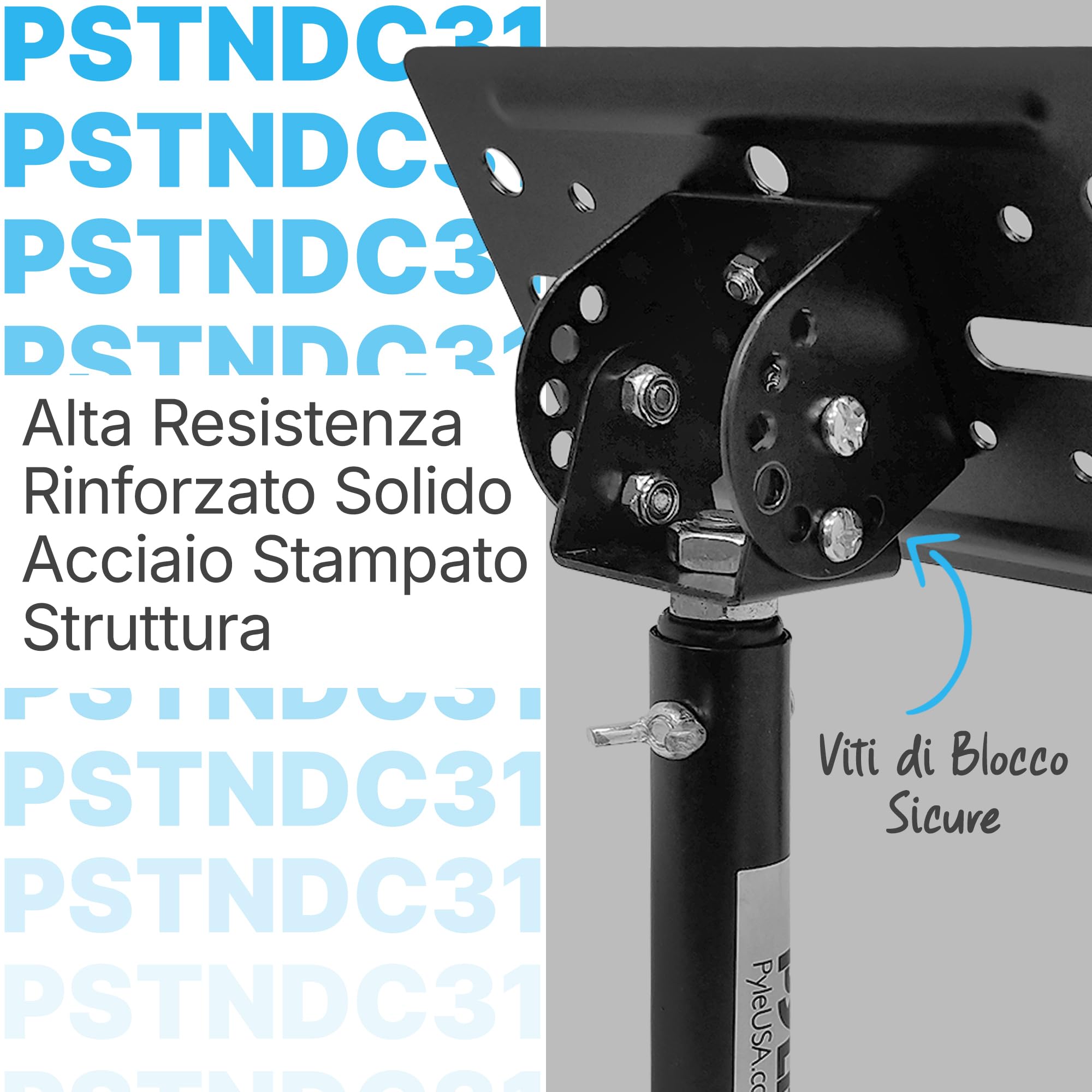 Pyle Supporto Casse Audio da Parete e Soffitto con Braccio Telescopico Regolabile per DJ, Cassa Bluetooth e Speaker, Inclinazione e Rotazione per Sistema Audio Casa, Nero, Coppia
