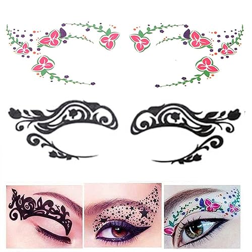 Miniatura 6 de Pegatinas de tatuaje de sombra de ojos, tatuaje temporal de ojos, calcomanías de transferencia de maquillaje, delineador de ojos, sombra de ojos,