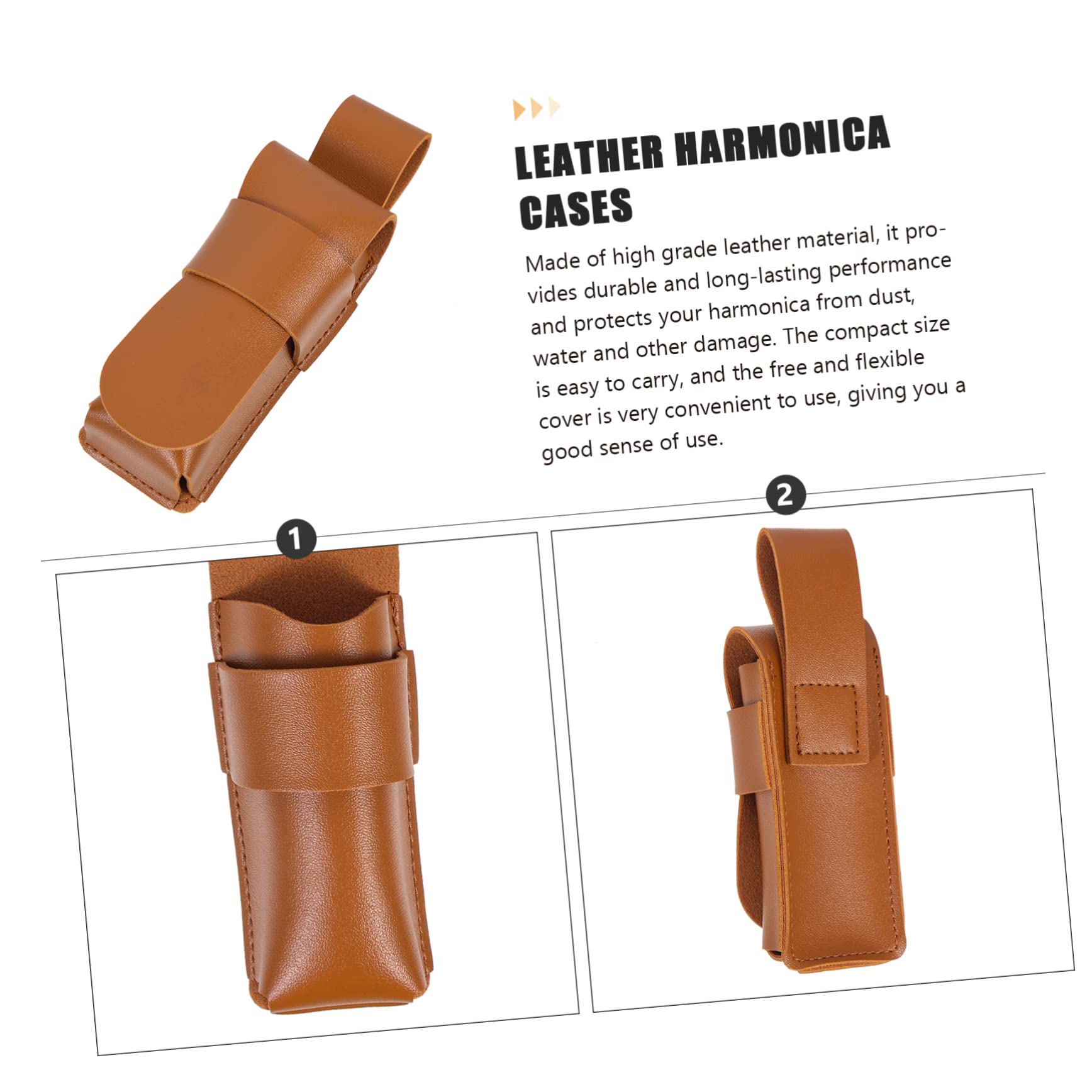 Estuche De Cuero Para Armónica De Funda Protectora Para Armónica Para Viajar y Almacenamiento