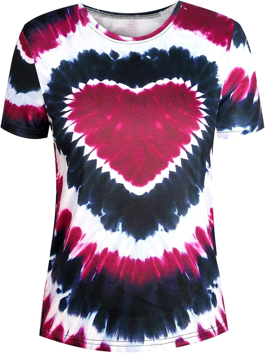 Remidoo Women's Tie Dye Short Sleeve Tee Crewneck Summer T Shirt Multicolor - Image 3